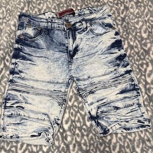 Trendy Blue Acid Wash Kids Shorts